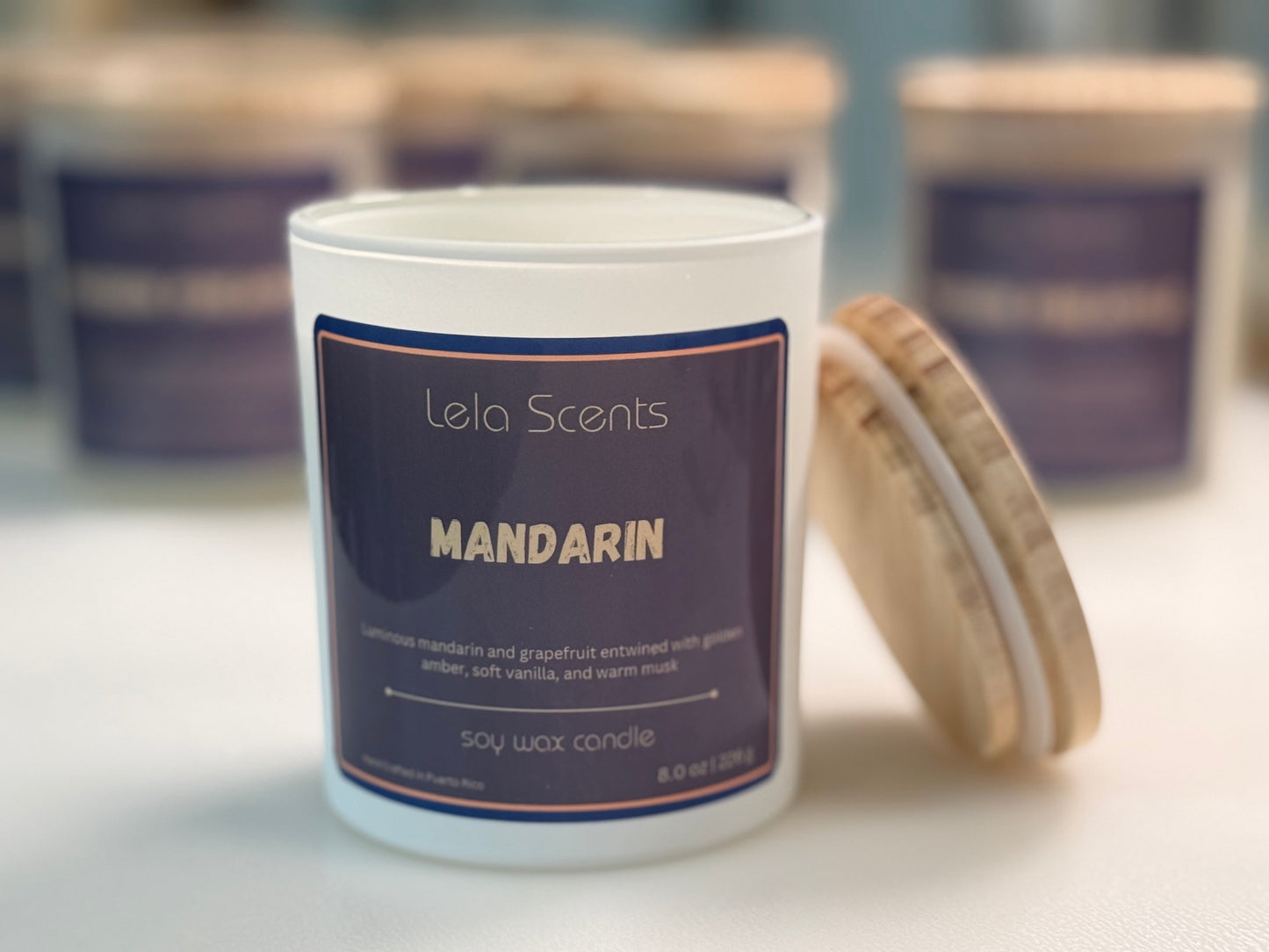 Mandarin – Vela de Soya, Aroma Cítrico y Elegante (8 oz)