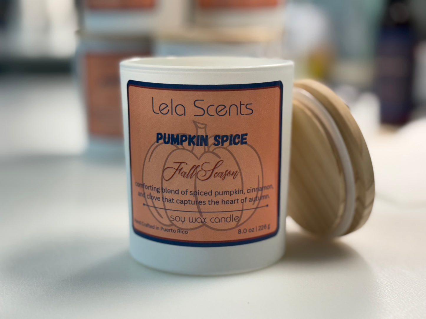 Pumpkin Spice – Vela de Soya Aroma de Otoño (8 oz) - Edición Limitada