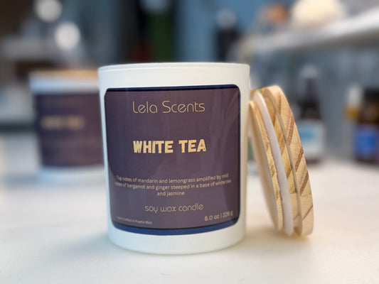 White Tea – Vela de Soya (8 oz)